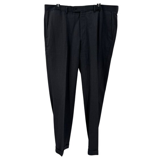 Hart Schaffner Marx Grey Flat Front Dress Pants Mens Size 38 - Picture 1 of 7